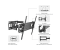 VALUE Solid Articulating Wall Mount TV Holder, up para 177.8cm (37" - 70"), black