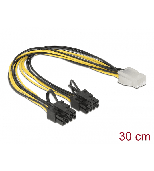 Cabo DELOCK PCI Express power cable 6 pin female - 2 x 8 pin male 30 cm