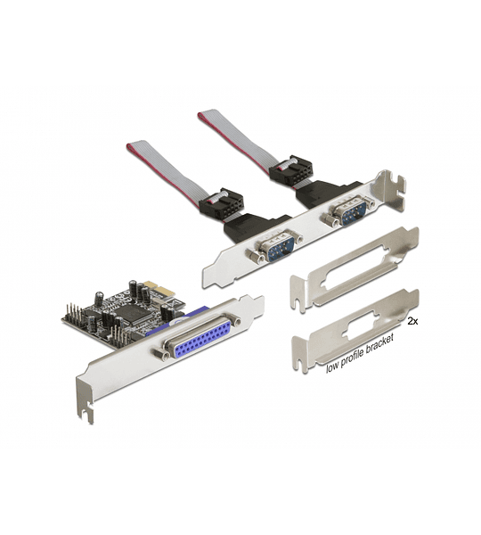Controladora DELOCK PCIe - 2x RS232 + 1x LPT