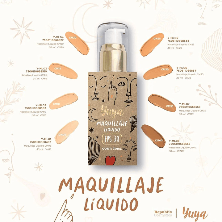 Yuya Base de maquillaje liquida 30ml Tono-CM25 1
