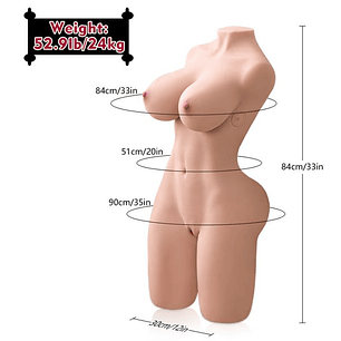 XISE - ERICA THRUSTING TORSO REALISTA COM VIBRAÇÃO FEMININA 84 CM