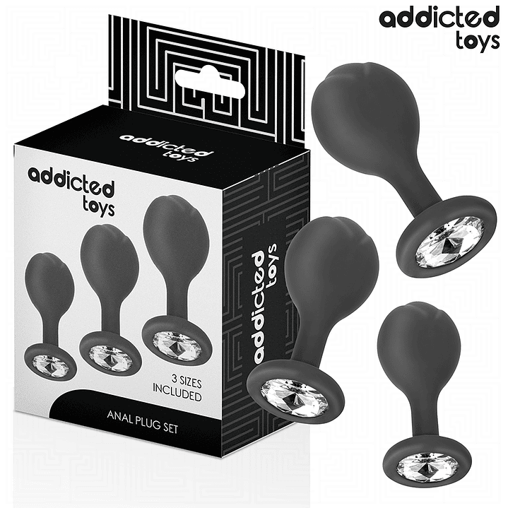 ADDICTED TOYS - CONJUNTO DE 3 PLUG ANAL COM JOIA 1