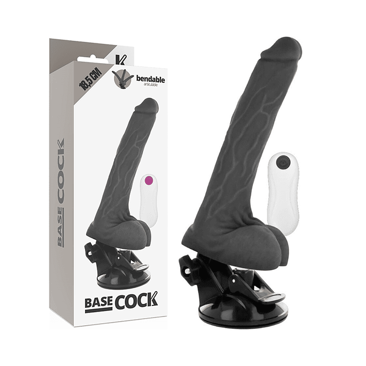 BASECOCK - VIBRADOR ARTICULVEL CONTROLE REMOTO PRETO 18.5 CM -O- 4 CM 1