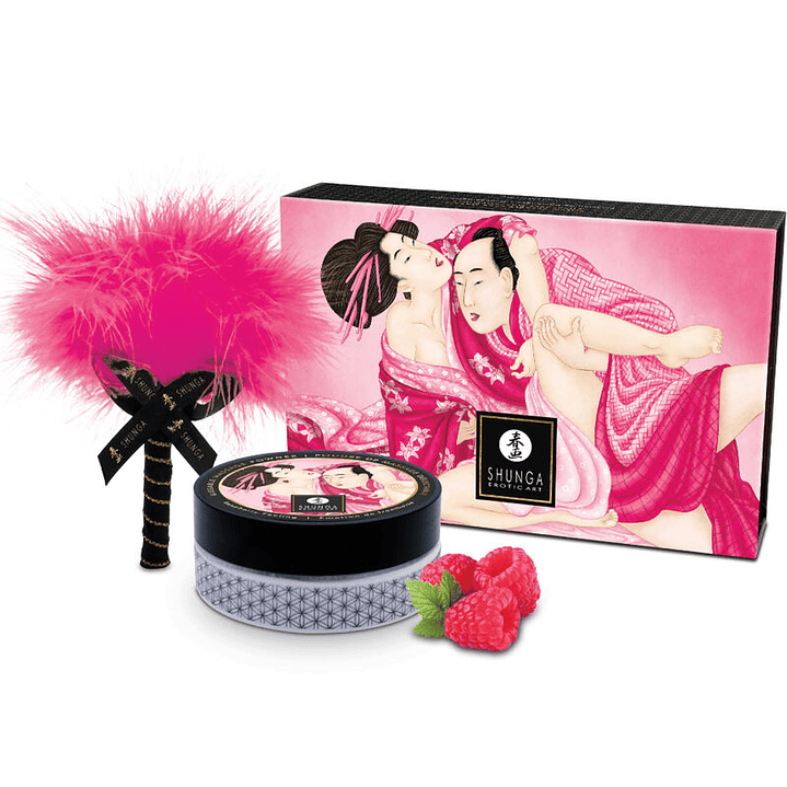 SHUNGA - KIT DE PÓ DE MASSAGEM COMESTÍVEL FRAMBOESA 1