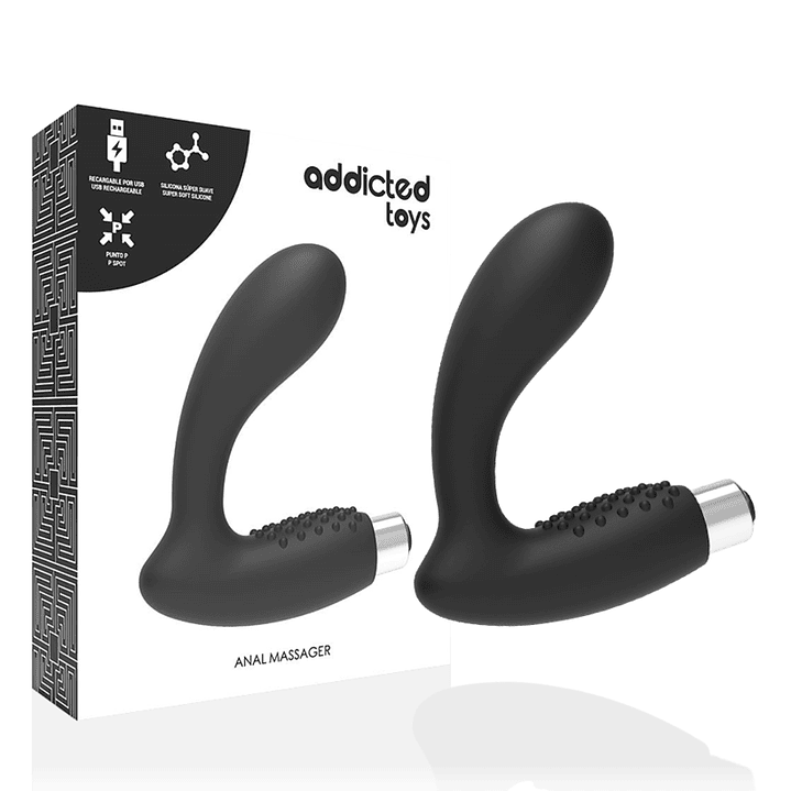 ADDICTED TOYS -VIBRADOR PROSTTICO VIBRADOR RECARREGVEL - MODELO 5 - PRETO 1