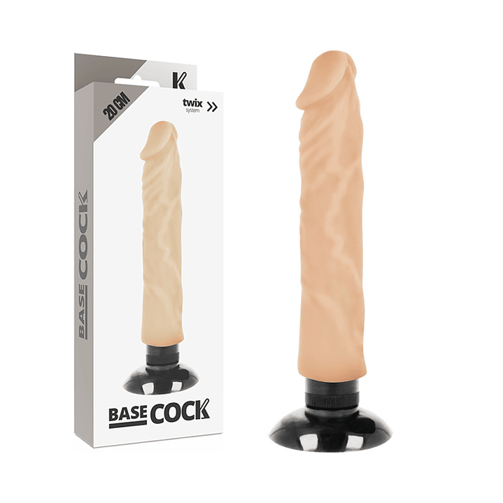 BASECOCK - VIBRADOR REALÍSTICO 2-1 NATURAL 20 CM -O- 4 CM 1
