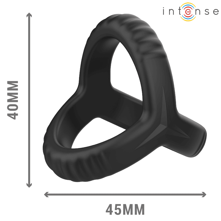 INTENSE - CARSON ANEL DE PÊNIS DUPLO DE SILICONE PRETO MODELO 4 1