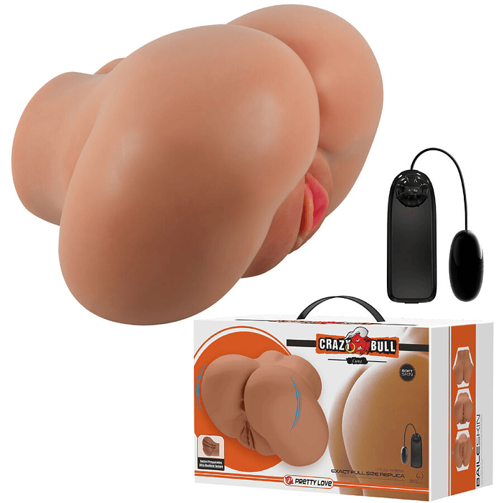 CRAZY BULL - VIBRADOR LUNA COM CONTROLE REMOTO REALISTA DE VAGINA E ÂNUS 1