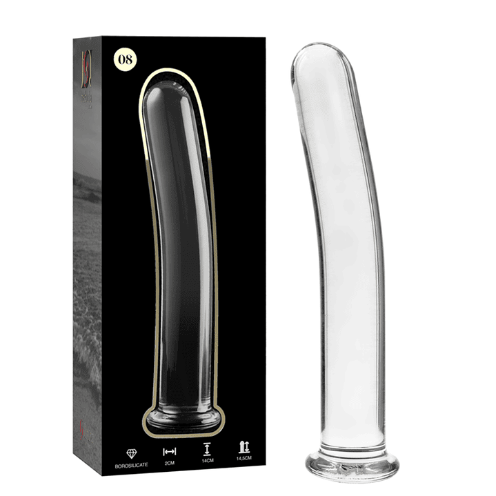 NEBULA SERIES BY IBIZA - MODELO 8 DILDO VIDRO BOROSILICADO TRANSPARENTE 14.5 CM -O- 2 CM 1