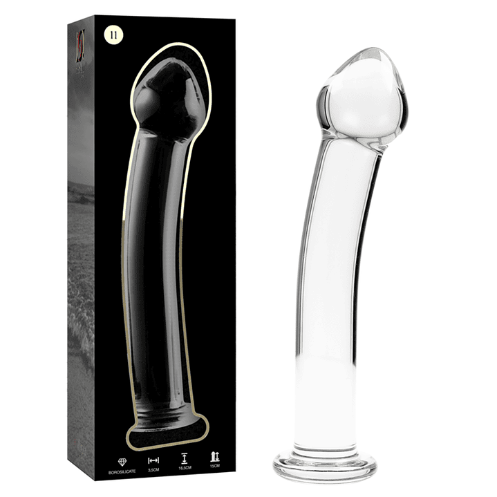 NEBULA SERIES BY IBIZA - MODELO 11 DILDO VIDRO BOROSILICADO TRANSPARENTE 16 CM -O- 3 CM 1