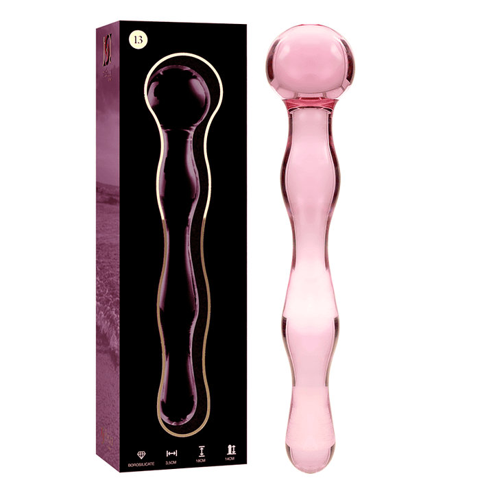 NEBULA SERIES BY IBIZA - MODELO 13 DILDO VIDRO BOROSILICADO ROSA 18 CM -O- 3.5 CM 1