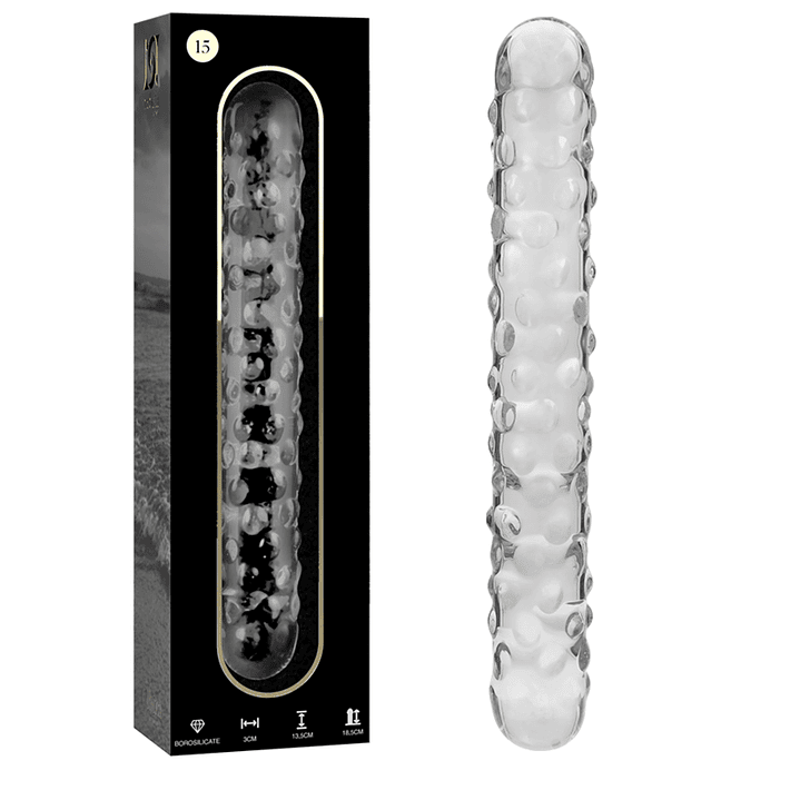 NEBULA SERIES BY IBIZA - MODELO 15 DILDO VIDRO BOROSILICADO TRANSPARENTE 18.5 CM -O- 3 CM 1