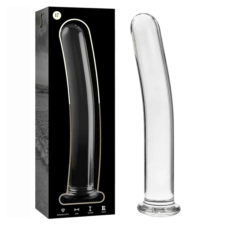 NEBULA SERIES BY IBIZA - MODELO 17 DILDO VIDRO BOROSILICADO TRANSPARENTE 18.5 CM -O- 3 CM 1