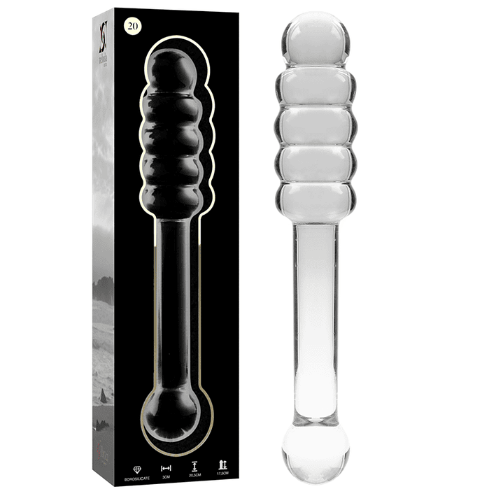 NEBULA SERIES BY IBIZA - MODELO 20 DILDO VIDRO BOROSILICADO TRANSPARENTE 20.5 CM -O- 3 CM 1