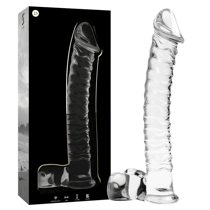NEBULA SERIES BY IBIZA - MODELO 23 DILDO VIDRO BOROSILICADO TRANSPARENTE 21.5 CM -O- 4 CM 1