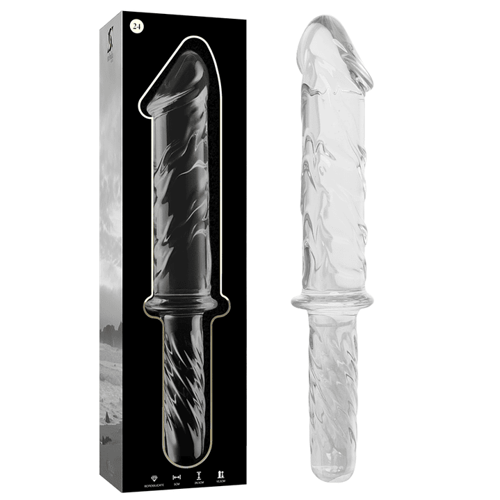 NEBULA SERIES BY IBIZA - MODELO 24 DILDO VIDRO BOROSILICADO TRANSPARENTE 28.5 CM -O- 5 CM 1