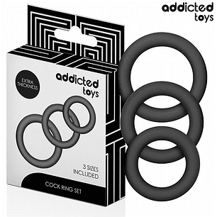 ADDICTED TOYS - CONJUNTO DE ANÉIS DE SILICONE MODELO 1