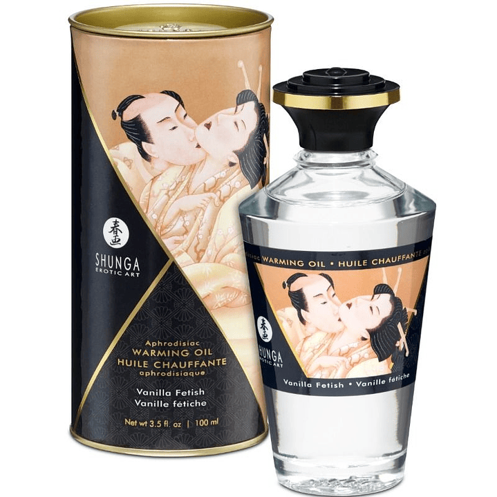 SHUNGA - ÓLEO DE MASSAGEM COM EFEITO DE CALOR SABOR FETISH BAUNILHA 100 ML 1