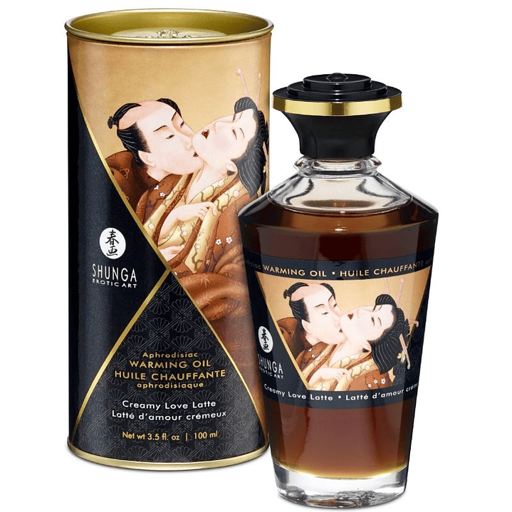 SHUNGA - ÓLEO DE MASSAGEM COM EFEITO DE CALOR SABOR CREMOSO LOVE LATTE 100 ML 1