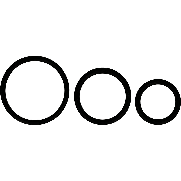 OHMAMA - CONJUNTO DE 3 ANÉIS DE SILICONE PRETOS 1