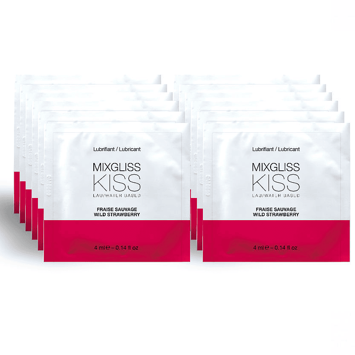 MIXGLISS - LUBRIFICANTE BASE DE GUA SABOR MORANGO 12 DOSE ÚNICA 4 ML 1