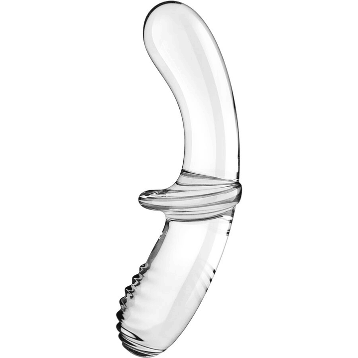 SATISFYER - DILDO DE CRISTAL DUPLO TRANSPARENTE 1