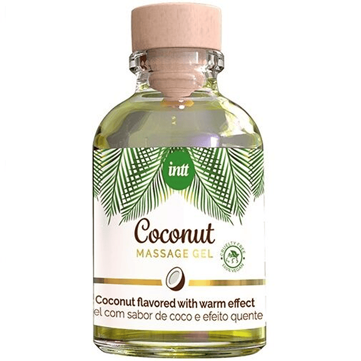 INTT - GEL DE MASSAGEM VEGANO COM SABOR DE COCO E EFEITO AQUECEDOR 1