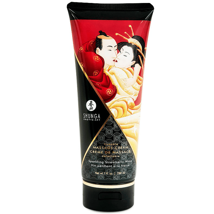 SHUNGA - CREME DE MASSAGEM MORANGO E CAVA 200 ML 1