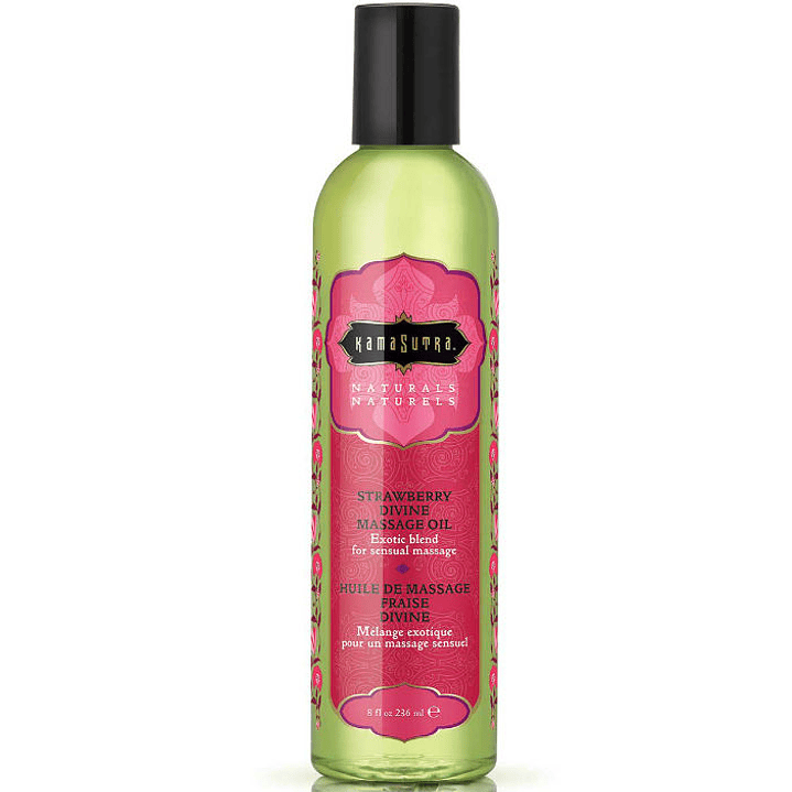 KAMASUTRA - ÓLEO DE MASSAGEM DE MORANGO DIVINO NATURALS 236ML 1