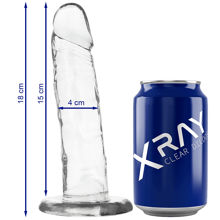 X RAY - DILDO TRANSPARENTE 18 CM -O- 4 CM 1