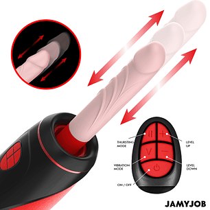 JAMYJOB - MASTURBADOR AUTOMÁTICO BASE PYSTON COM DILDO DE CONTROLE REMOTO