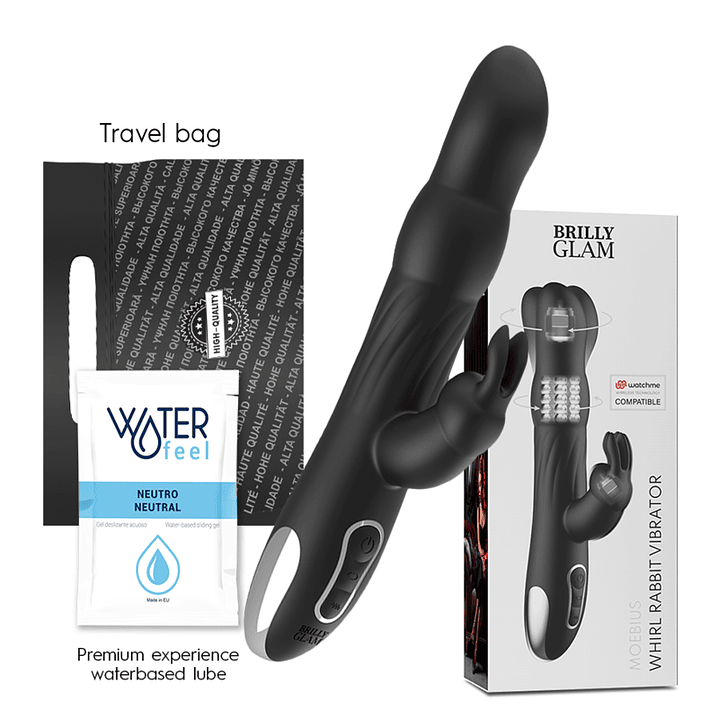 BRILLY GLAM - VIBRADOR E ROTADOR  MOEBIUS COELHO COMPATÍVEL COM A TECNOLOGIA WATCHME WIRELESS 1
