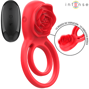 INTENSE - ESTIMULADOR GAIL ROSE 10 VIBRAÇÕES VERMELHO CONTROLE REMOTO