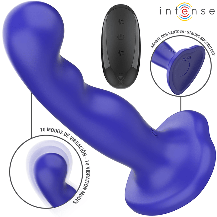 INTENSE - VIBRADOR SHORTY COM VENTOSA AZUL CONTROLE REMOTO 1