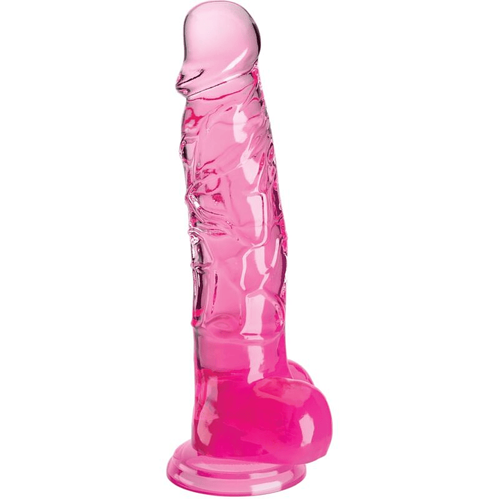 KING COCK - CLEAR PÊNIS REALÍSTICO COM BOLAS 16.5 CM ROSA 1