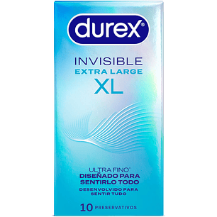DUREX - PRESERVATIVOS INVISÍVEIS XL 10 UNIDADES