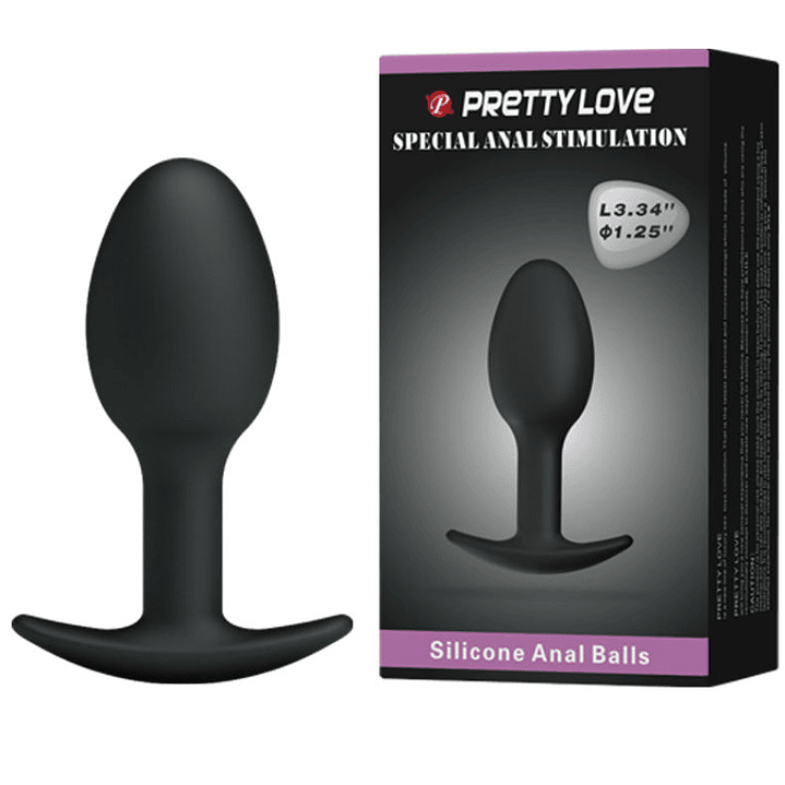 PRETTY LOVE - PLUG ANAL DE SILICONE 6.5 CM PRETO 1