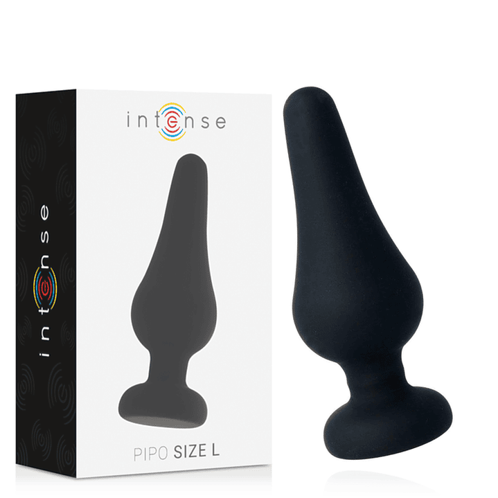 INTENSE - PLUG ANAL PIPO L SILICONE PRETO 13 CM 1