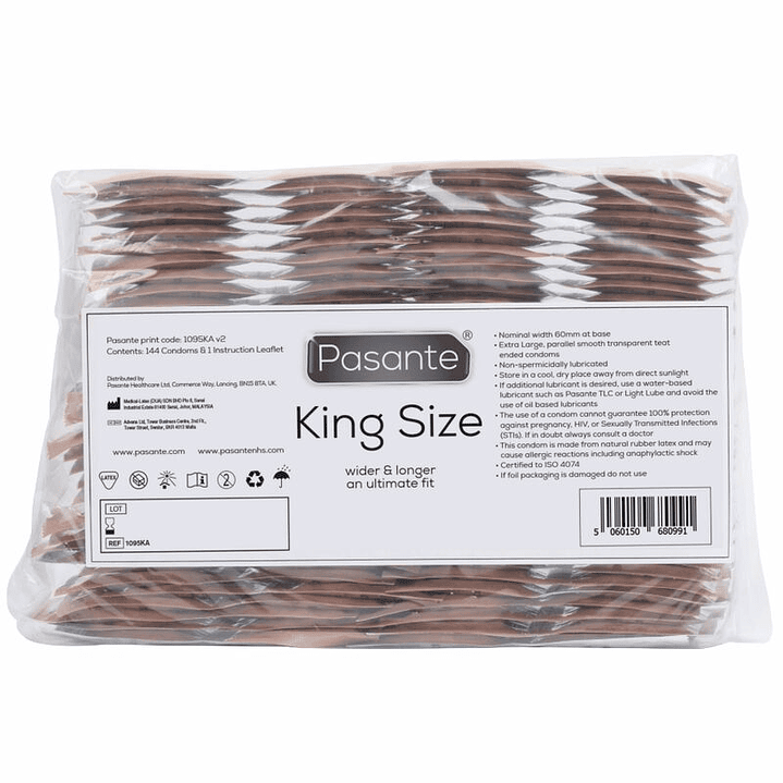 PASANTE - SACO DE PRESERVATIVOS KING SIZE 144 UNIDADES 1