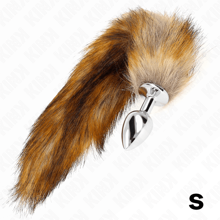 KINK - PLUG ANAL TAMANHO S 7 X 3 CM COM CAUDA SINTÉTICA 40 CM MARROM 1