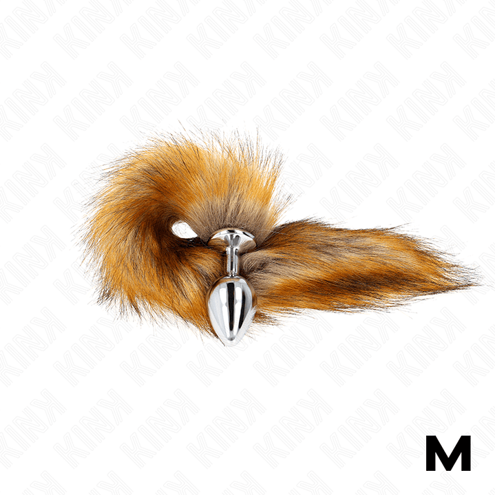 KINK - PLUG ANAL TAMANHO M 8 X 3,5 CM COM CAUDA SINTÉTICA 40 CM MARROM 1