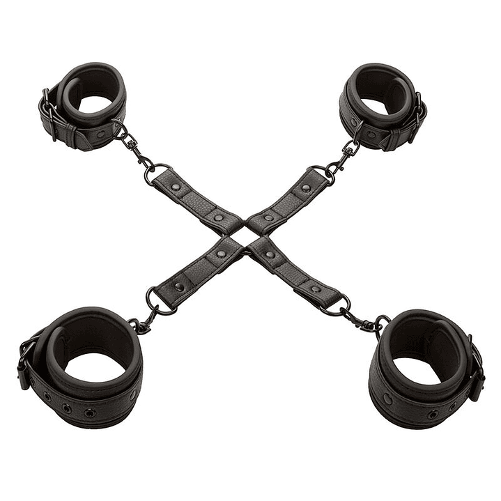 CALEXOTICS - NOCTURNAL CONECTOR HOG TIE CUERO AJUSTÁVEL PRETO 1