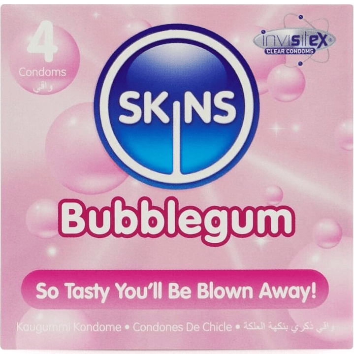 SKINS - PRESERVATIVOS BUBBLEGUM PREMIUM PACOTE 4 1