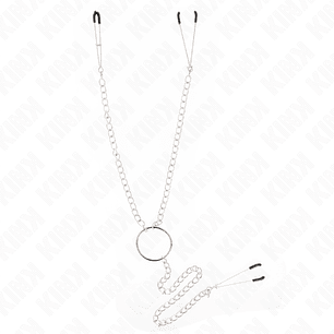 KINK - PINÇAS TRIPLAS PARA BICOS E CLITÓRIS COM CORRENTE MODELO 1