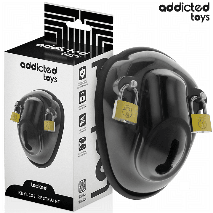ADDICTED TOYS LOCKED - GAIOLA DE CONTENÇÃO SEM CHAVE PARA PÊNIS 11,5 CM 1