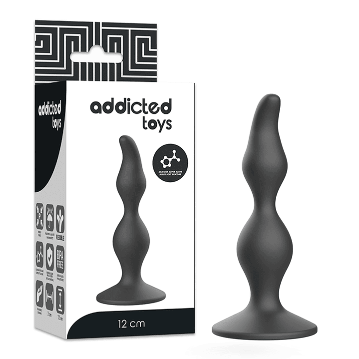ADDICTED TOYS - PLUG SEXUAL ANAL 12 CM PRETO 1