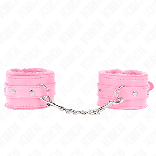 KINK - PULSO PREMIUM FORRO DE PELE ROSA COM CINTO ROSA AJUSTÁVEL 17-29 CM X 6 CM