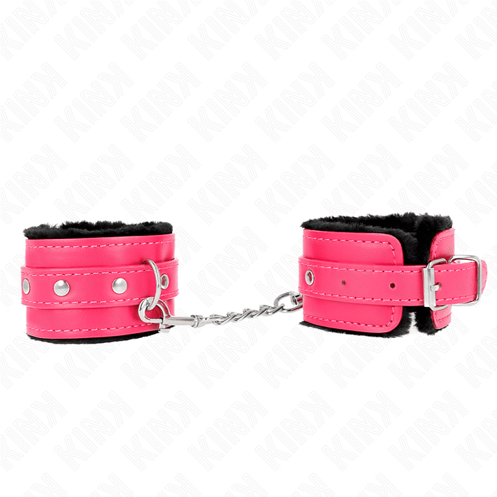 KINK - PULSO PREMIUM FORRO DE PELE PRETO COM CINTO RASPBERRY ROSE AJUSTÁVEL 17-29 CM X 6 CM 1