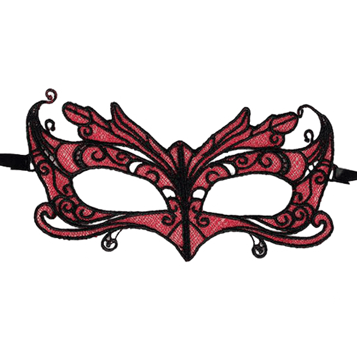 QUEEN LINGERIE - MSCARA DE RENDA COM DETALHES VERMELHOS 1