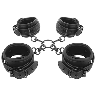 FETISH SUBMISSIVE - CONJUNTO DE ALGEMAS DE MÃOS E TORNOZELO COM FORRO DE NOPRENE